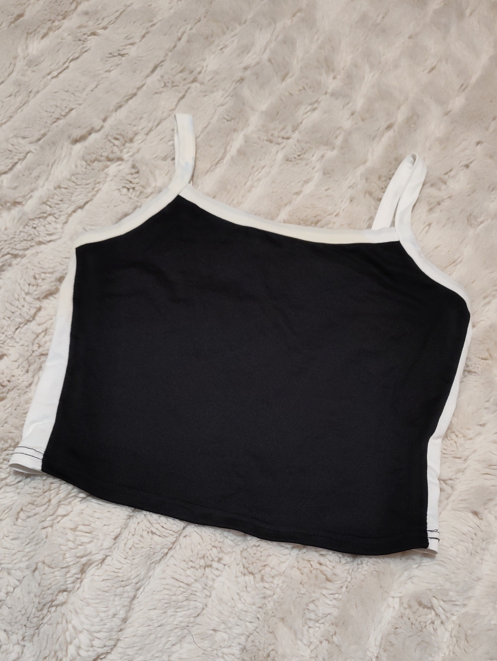 Classic Black & White Cropped Tank Top - Women (Stained)